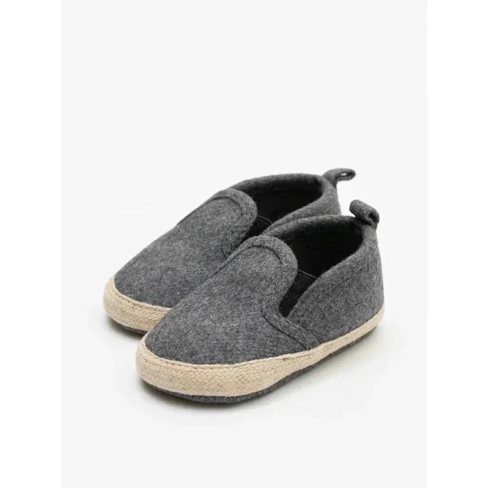 Unisex Soft Canvas Slip On Shoes for‎ Baby Size 1 Dark Grey